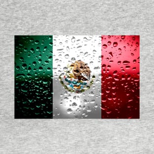 Flag of Mexico - Raindrops T-Shirt
